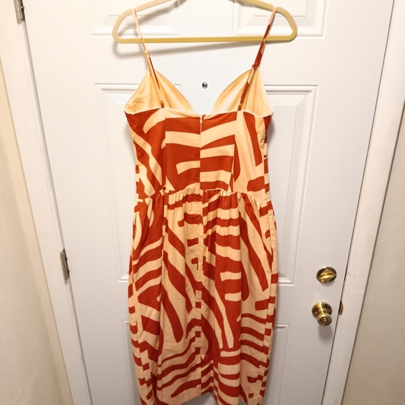 Mon Renn| *Missing* Hook Surreal Midi Dress 100% Cotton Abstract Print US M Tag - Picture 12 of 13